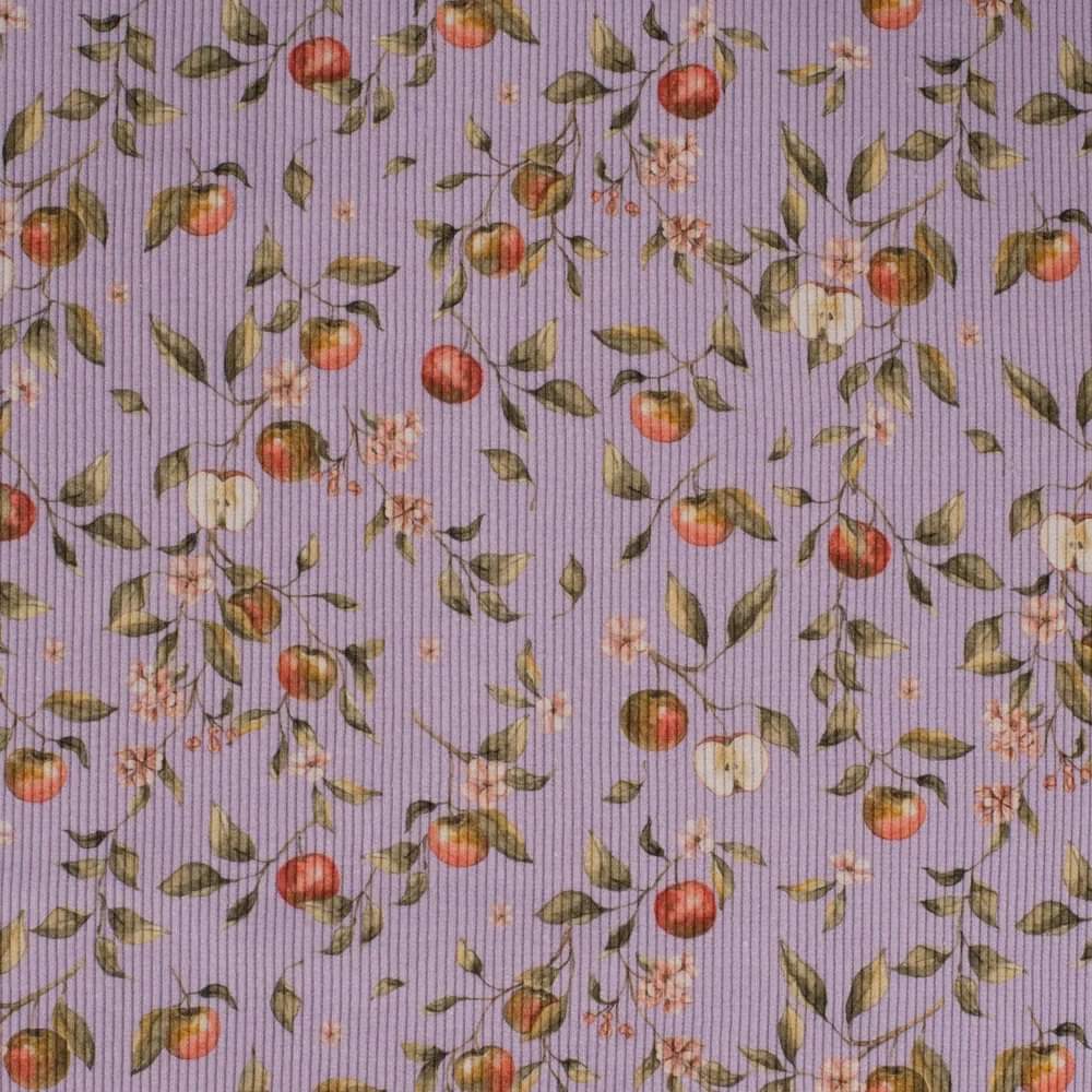 Dzianina prążek lila