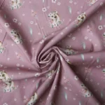 Bawełna pościelowa lew róż