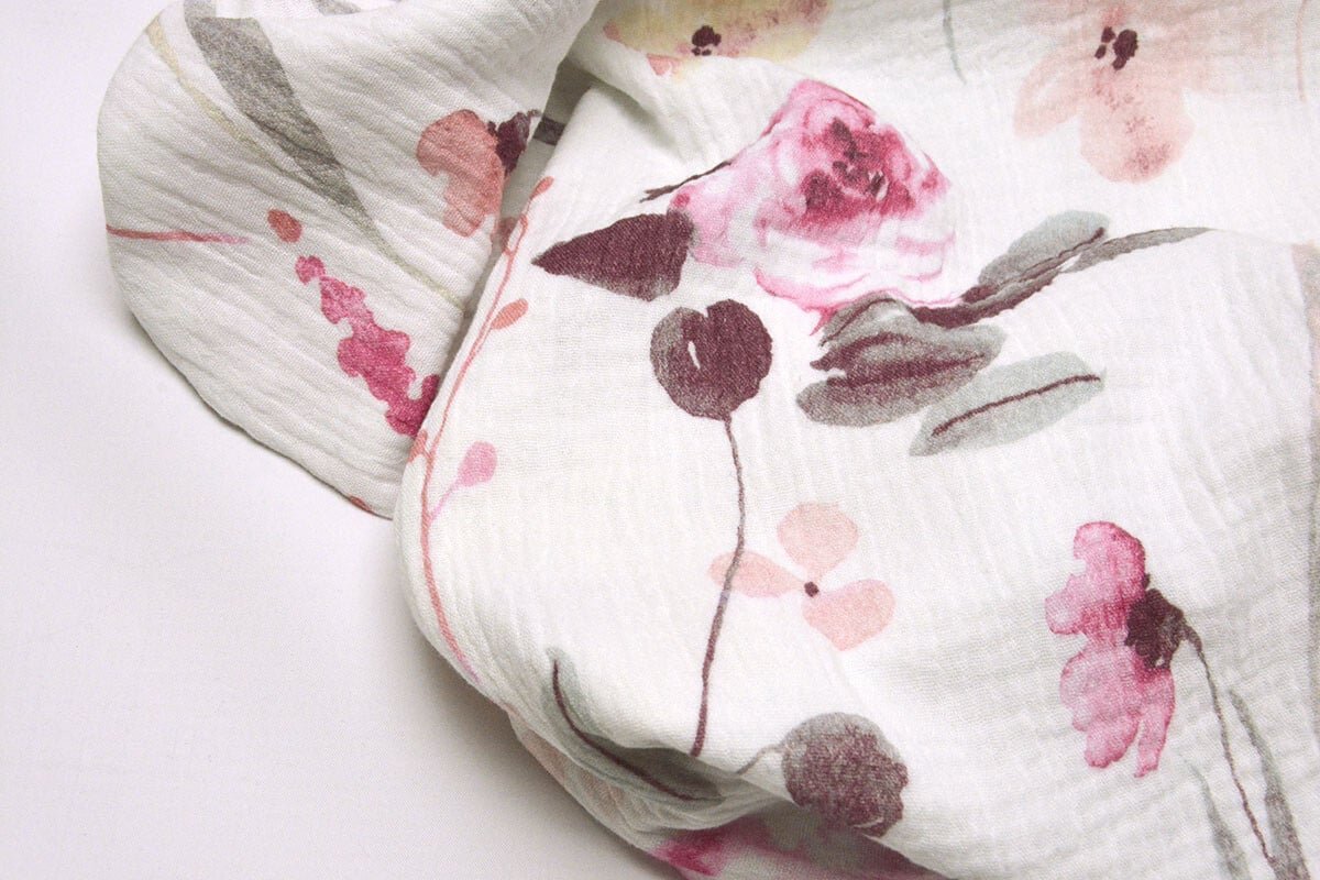 Muślin kwiaty różowe - obrazek 6