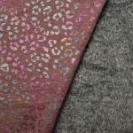 Polar alpejski różowa  panterka kupon 70cm