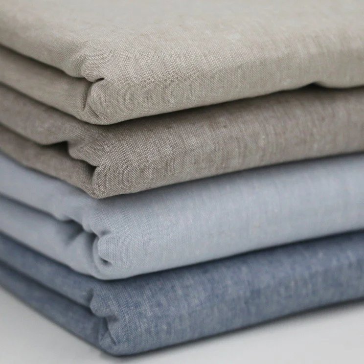 Len z bawełną kolor jeans - obrazek 2