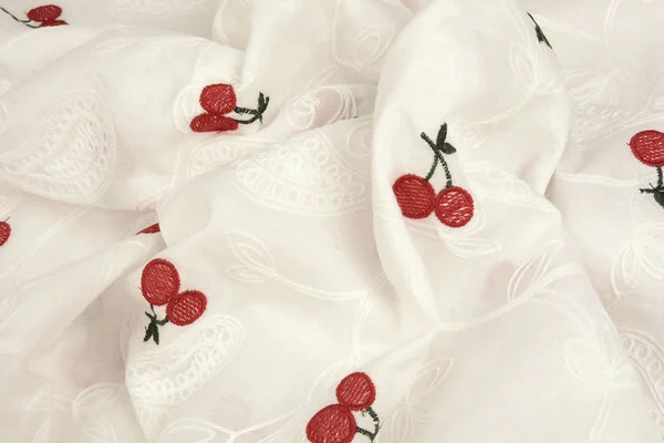 Bawełna haftowana wiśnie - obrazek 6