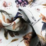 len wiskozowy, len z wiskozą drukowany