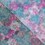 Organza drukowana turkus