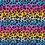 Dresówka pętelkowa druk cyfrowy panterka tęczowa