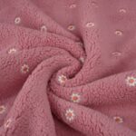 Dzianina baranek polar haftowany różowy
